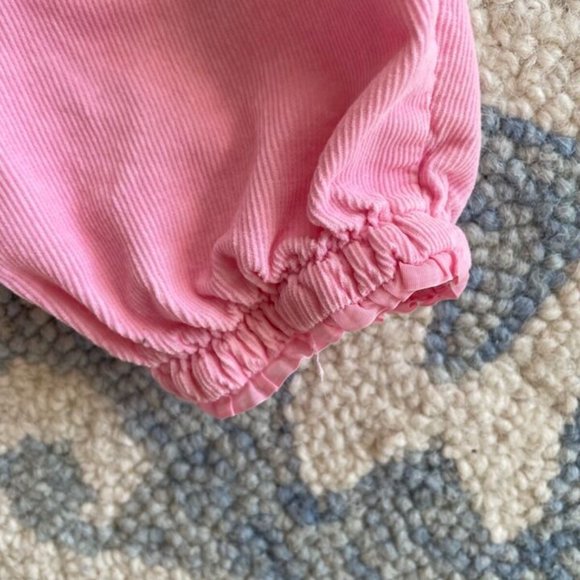 vintage carters baby pink ruffle romper with embroidery and floral applique 6M - Picture 8 of 11